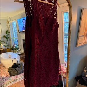 BCBGeneration Lace Burgundy Mini Dress